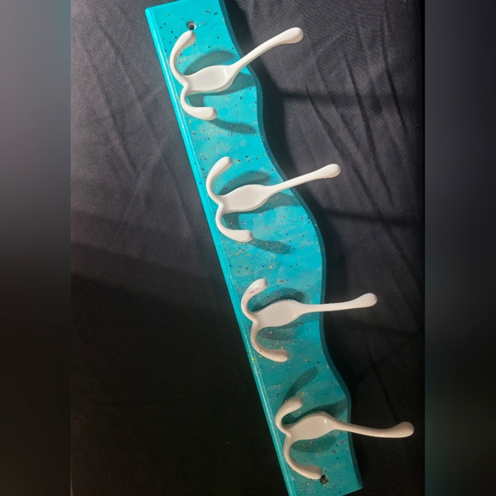 Sparkly Teal Wall Hooks